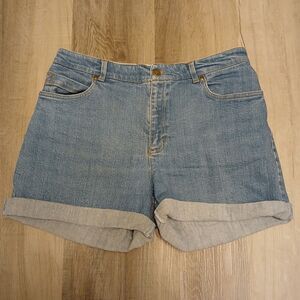 Jones Sport Stretch Denim Cuff Shorts - Blue Medium Wash - Women's Size 8